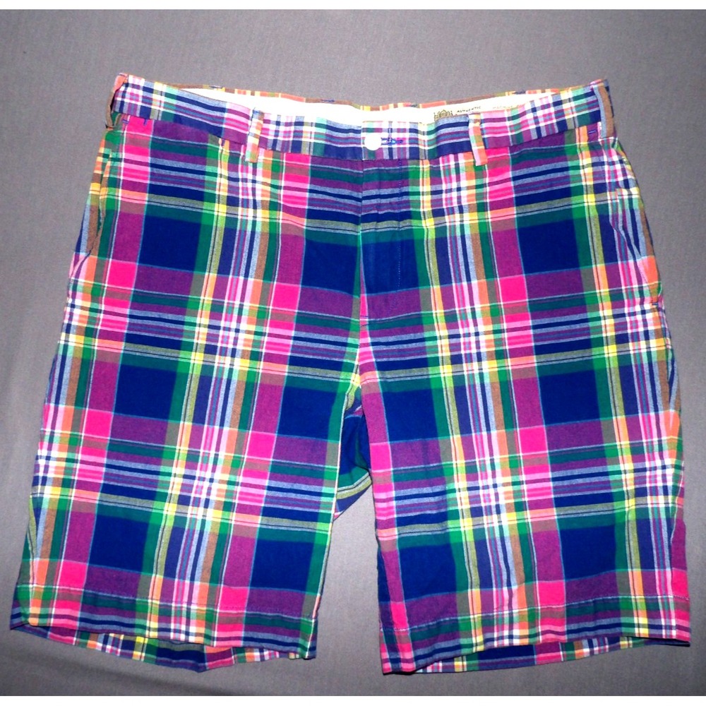 Polo Ralph Lauren Vintage Authentic Indian Madras Plaid Chino Shorts Men's 36